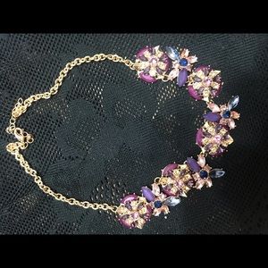 Gold Necklace with colorful jewels